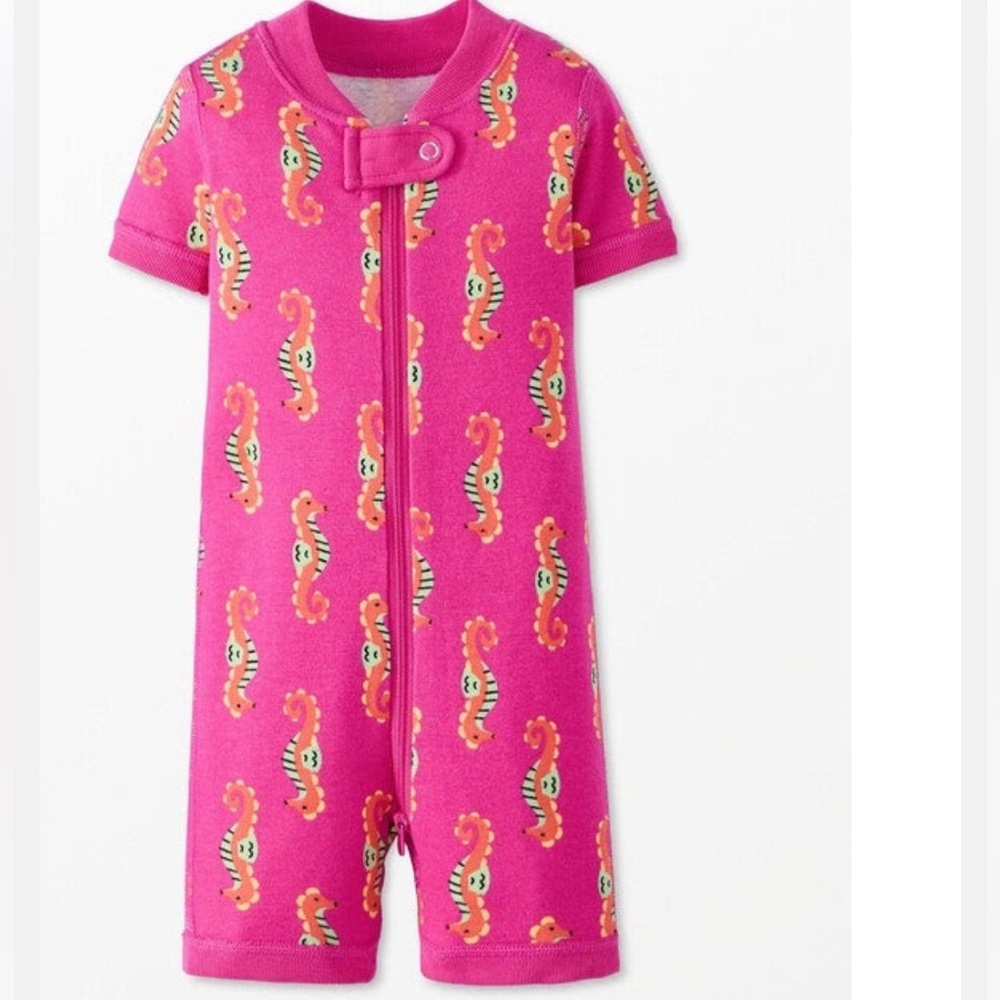 Hanna Andersson Baby 2-way zip shortie sleeper 3-6mo